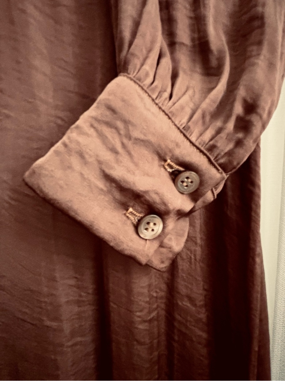 Lavender Brown Yareli Dress, Brown/Bronze High-Neck Maxi Dress, L/XL, NWT - Picture 4 of 9